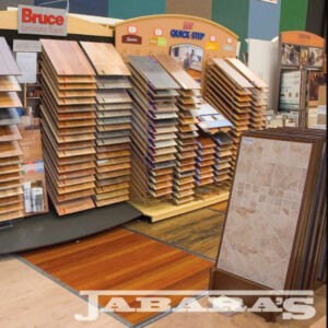 Variety of flooring products in showroom | Jabara's