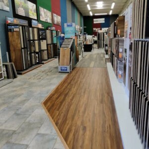 Variety of flooring products in showroom | Jabara's